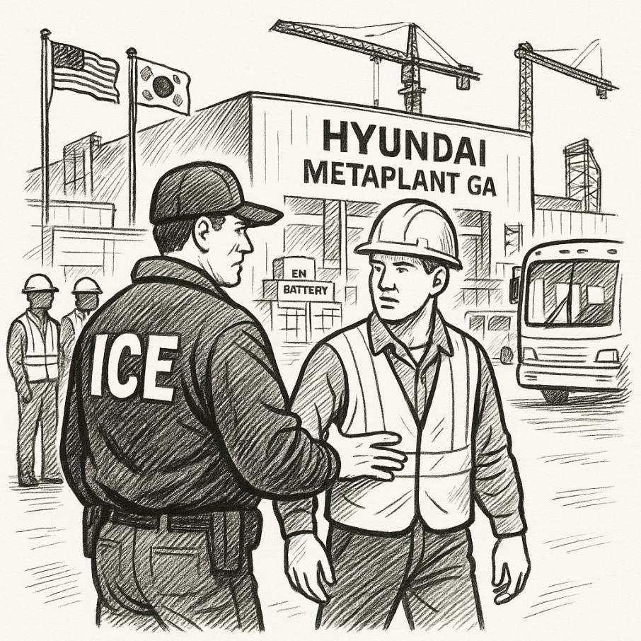 हुन्डाई प्लान्टमा आईसको छापा, ४७५ गिरफ्तार, कोरियाको कडा आपत्ति